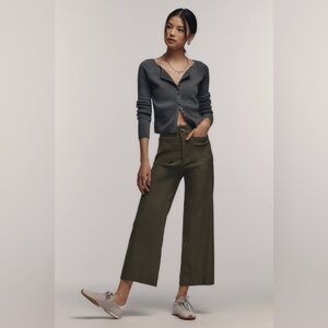 Anthropologie The Colette Magic Fabric Crop Wide-Leg Pants by Maeve.